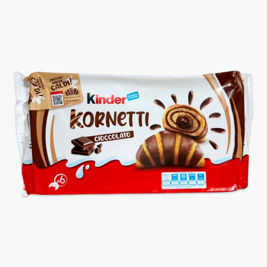 Kinder Kornetti 42g – luftiges Croissant-Gebäck mit cremiger Haselnussfüllung, Frühstückssnack von Kinder in 6er-Packung