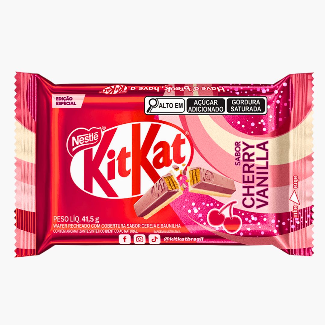 KitKat Cherry Vanilla 41,5 g – knusprige Waffel mit Kirsch-Vanille-Schokolade bei Four5
