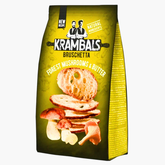 Krambals Bruschetta Forest Mushrooms & Butter 70 g – knusprige Chips mit Pilz- und Buttergeschmack bei Four5