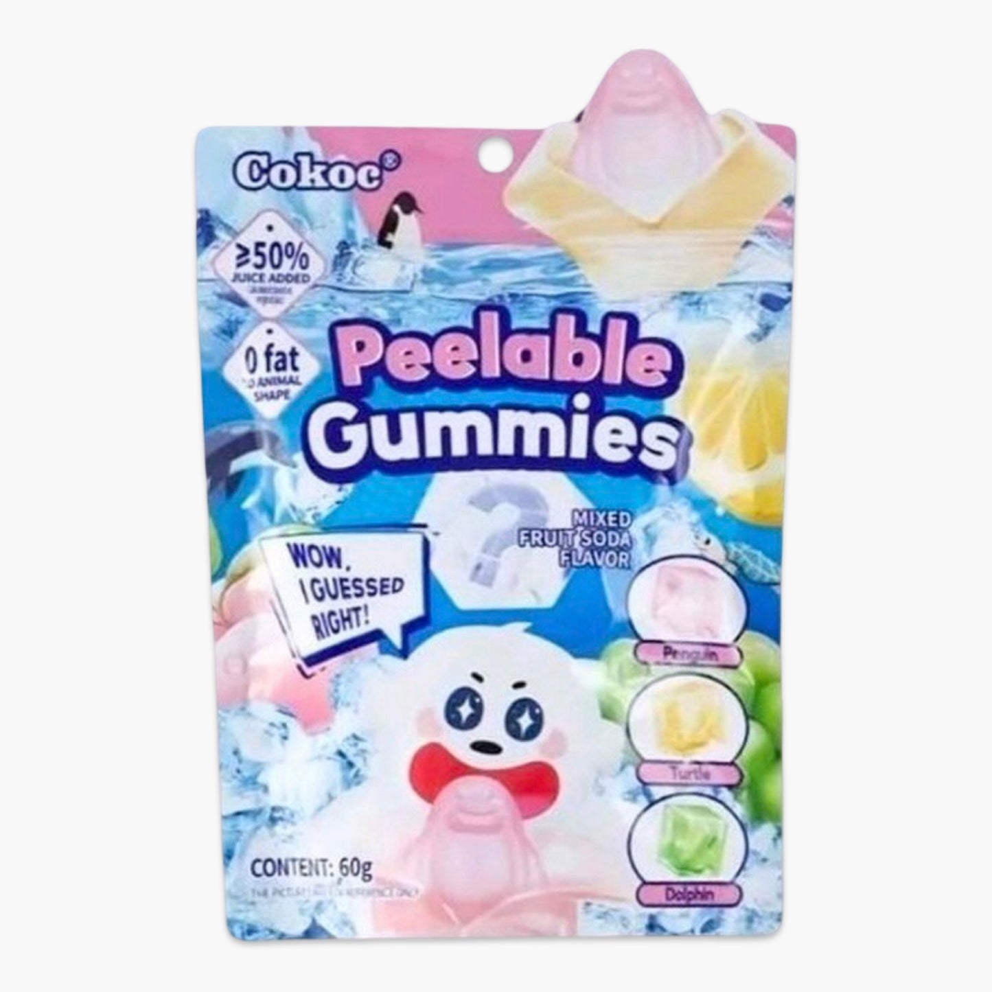 Peelable Gummies Rainbow 60 g – bunte Kaubonbons mit schälbarer Hülle, viraler TikTok-Trend, fruchtig und verspielt