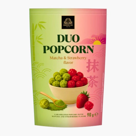 Popcorn Duo Strawberry & Matcha Flavor 90 g – karamellisiertes Popcorn mit Erdbeer- und Matcha-Geschmack bei Four5