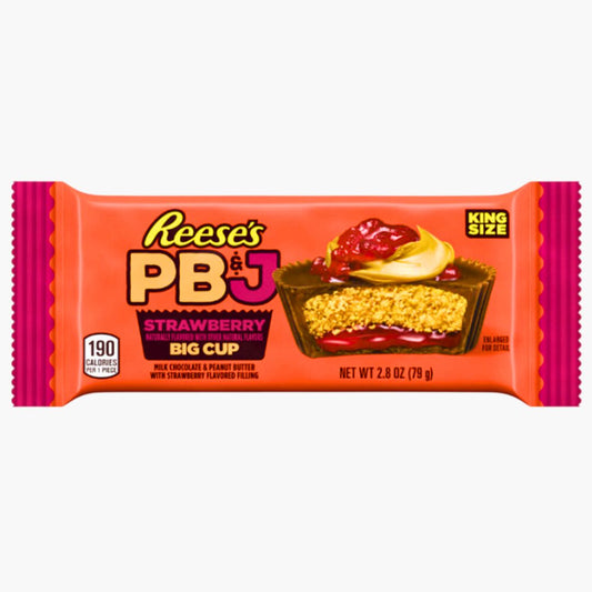Reese’s Strawberry Jelly Big Cup PB&J 79 g – Erdnussbutter-Cup mit Erdbeer-Jelly bei Four5