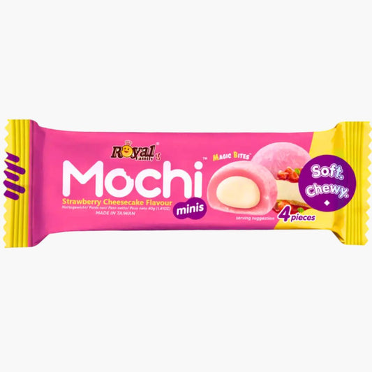 Royal Family Halal Mochi Mini Strawberry Cheesecake 40 g – halal-zertifizierte Mini-Mochi mit Erdbeer-Cheesecake-Füllung kaufen bei Four5