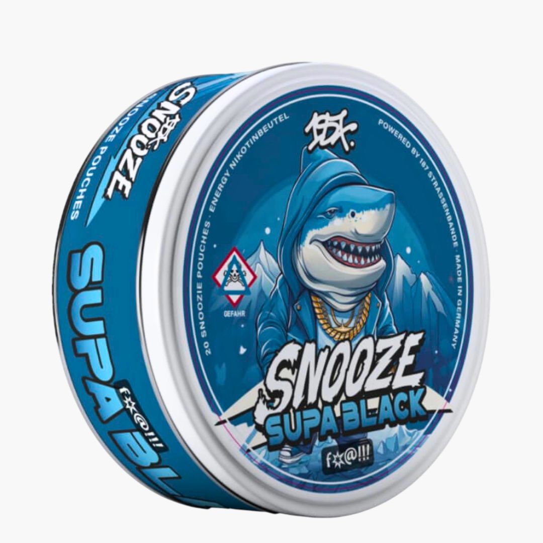 SNOOZE Supa Black Nikotinbeutel – starker Menthol‑Kick mit Hai‑Design kaufen in Österreich bei Four5