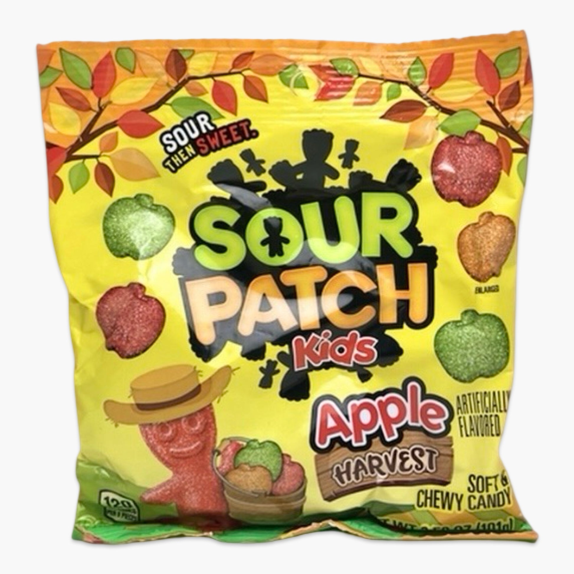 Sour Patch Kids Apple 102 g – saure Gummifiguren mit intensivem Apfelgeschmack, US-Trend-Süßigkeit in grüner Verpackung