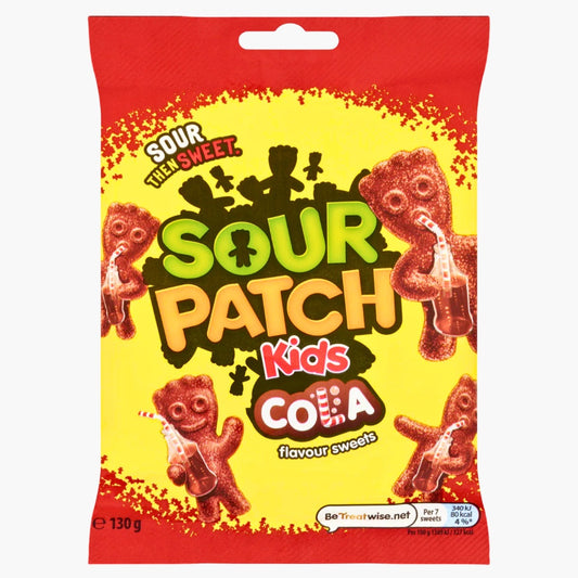 Sour Patch Kids Cola Beutel 130 g – saure Fruchtgummis mit Cola-Geschmack bei Four5