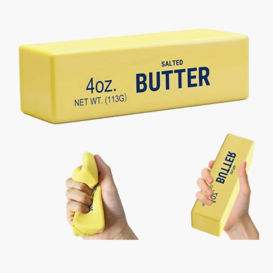 Squishy Gold Butter Spielzeug – weiches Slow-Rising Anti-Stress Fidget Toy in realistischer Butterform bei Four5