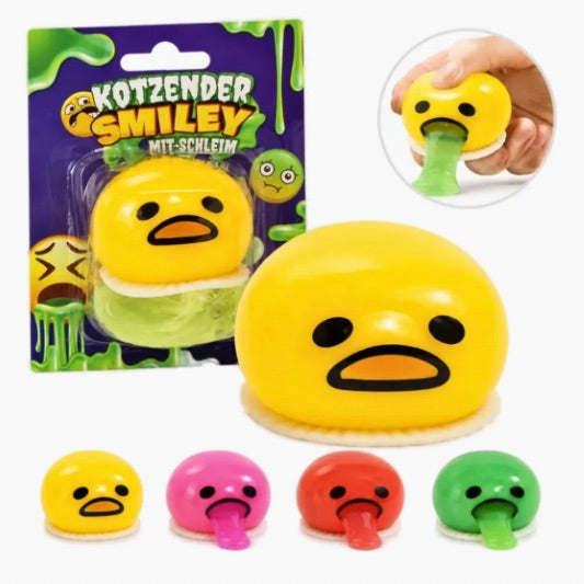 Squishy Kotz Smiley – lustiges quetschbares Fidget Toy mit Schleim-Kotzfunktion bei Four5