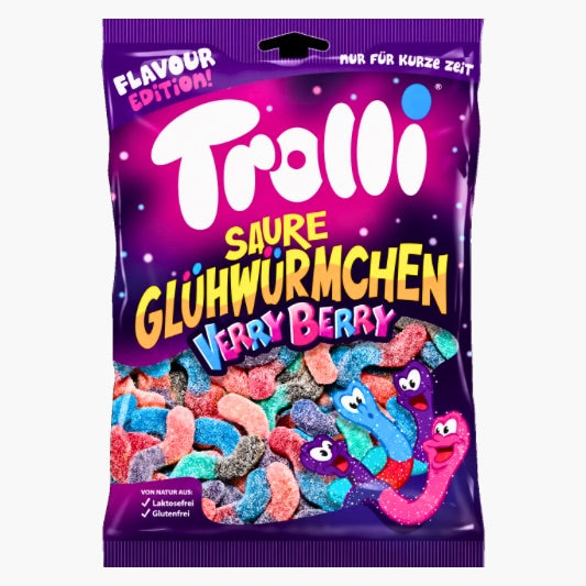 Trolli Saure Glühwürmchen Very Berry Limited Edition 200 g – fruchtig-saure Beeren-Fruchtgummis in Glühwürmchen-Form kaufen in Österreich bei Four5.