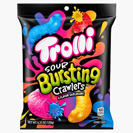 Trolli Sour Bursting Crawlers 120 g – saure Fruchtgummi‑Würmer mit flüssigem Fruchtkern kaufen bei Four5 in Österreich
