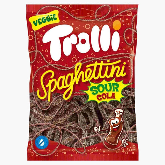 Trolli Spaghettini Sour Cola 100 g – saure Cola-Fruchtgummis in Spaghetti-Form