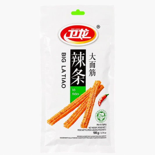 Wei Long Latiao Hot & Spicy 106 g – würzig-scharfe chinesische Weizensticks mit Chili und Szechuanpfeffer bei Four5