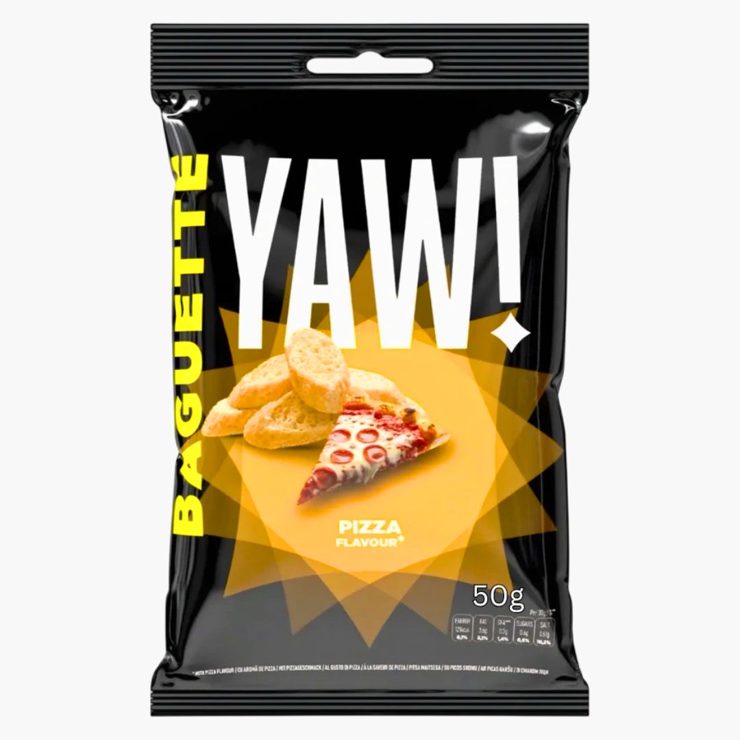YAW! Baguette Snack Pizza 50 g – knusprige Baguette-Bites mit Pizza-Geschmack bei Four5